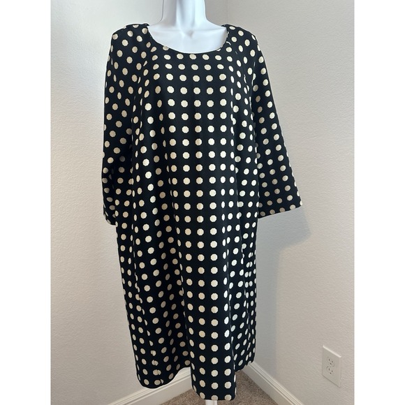 Women's White and Black Polka Dot Swing Dress  by Lili Rose Sz: 8 (b21) - Picture 1 of 6